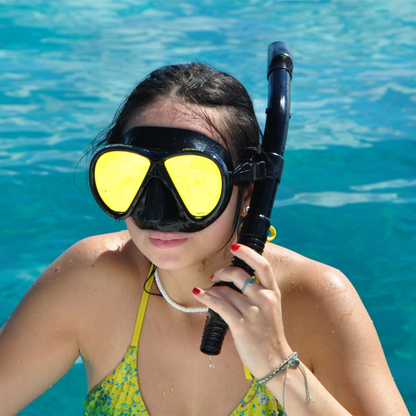 Black & Gold Mirror Chroma Adult Snorkel Combo - Guardian Water Sports