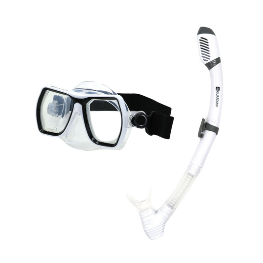 Combos MONTEREY Adult Dry Combo V22 WHITE CLEAR GUARDIAN WATER SPORTS Snorkeling, Scuba Diving, Swimming, Professional Gear, Marine Grade. Ocean, Sea