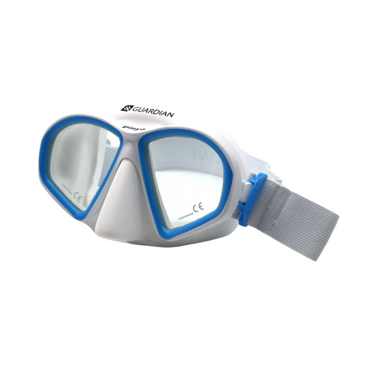 MASK SEPARATES PLAYA LADY MASK WHITE BLUE CLEAR GUARDIAN WATER SPORTS Snorkeling, Scuba Diving, Swimming, Professional Gear, Marine Grade. Ocean, Sea