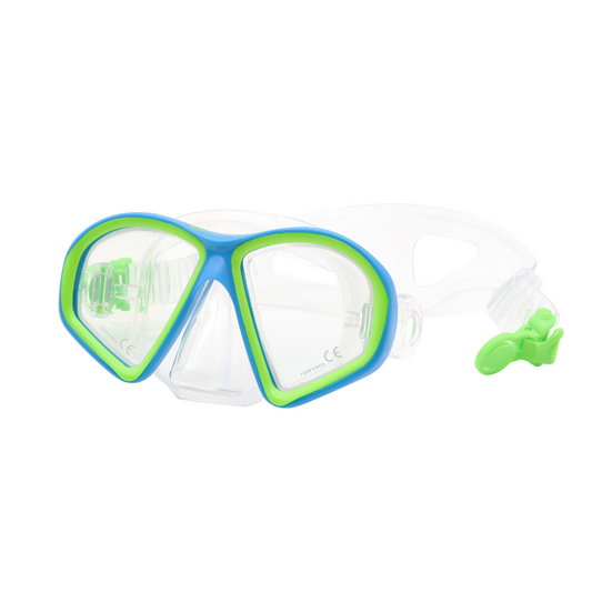 MASK SEPARATES SEA RAY Youth 4+ Mask BLUE GREEN CLEAR GUARDIAN WATER SPORTS Snorkeling, Scuba Diving, Swimming, Professional Gear, Marine Grade. Ocean, Sea