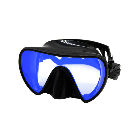 Masks CHROMA HD Pro Frameless Mask BLACK BLUE MIRROR GUARDIAN WATER SPORTS Snorkeling, Scuba Diving, Swimming, Professional Gear, Marine Grade. Ocean, Sea