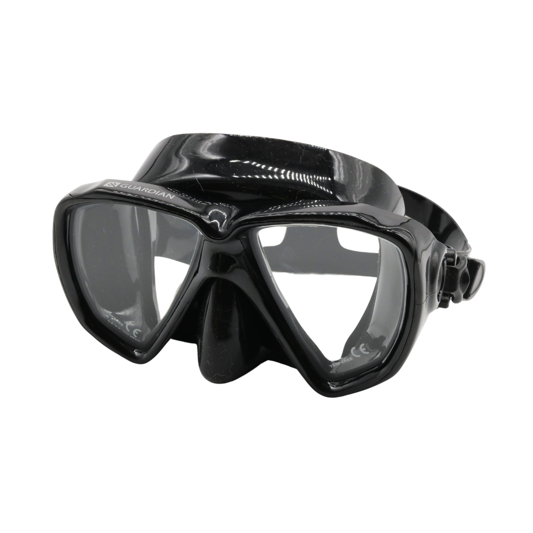 MASK SEPARATES RAIDER Adult Mask BLACK CLEAR CLEAR GUARDIAN WATER SPORTS Snorkeling, Scuba Diving, Swimming, Professional Gear, Marine Grade. Ocean, Sea