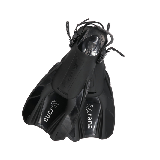 FIN SEPARATES RANA FINS BLACK GUARDIAN WATER SPORTS Snorkeling, Scuba Diving, Swimming, Professional Gear, Marine Grade. Ocean, Sea