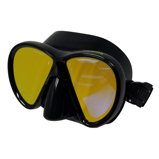 CHROMA HD Pro Mask BLACK GOLD MIRROR GUARDIAN WATER SPORTS Snorkeling, Scuba Diving, Swimming, Professional Gear, Marine Grade. Ocean, Sea