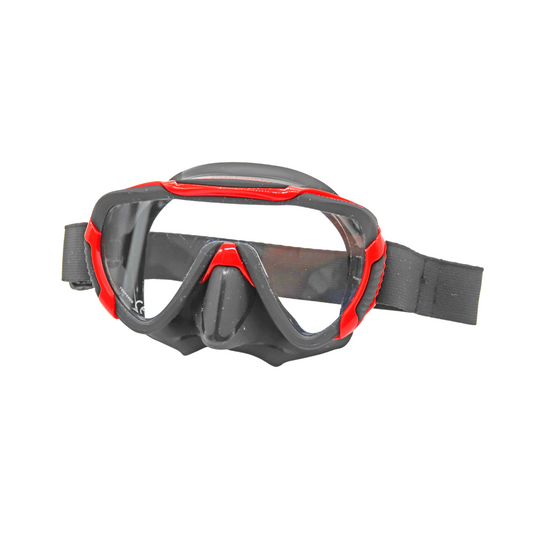 MASK MAMBO Adult Mask BLACK RED CLEAR GUARDIAN WATER SPORTS Snorkeling, Scuba Diving, Swimming, Professional Gear, Marine Grade. Ocean, Sea