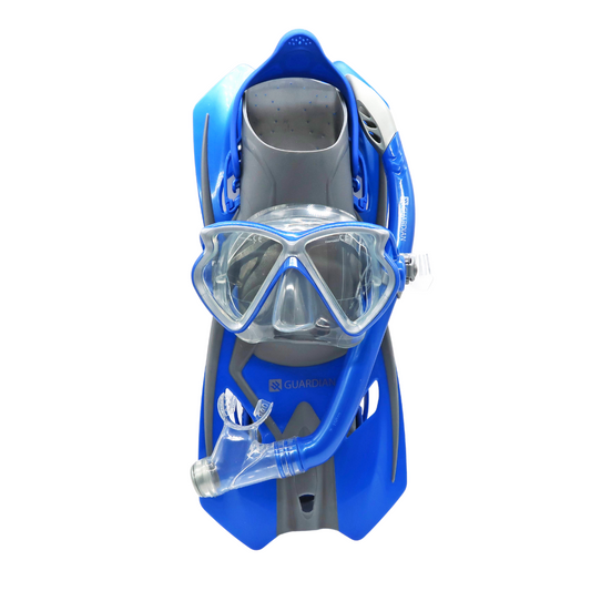 Sets CANCUN ADULT SET BLUE SILVER GUARDIAN WATER SPORTS Snorkeling, Scuba Diving, Swimming, Professional Gear, Marine Grade. Ocean, Sea