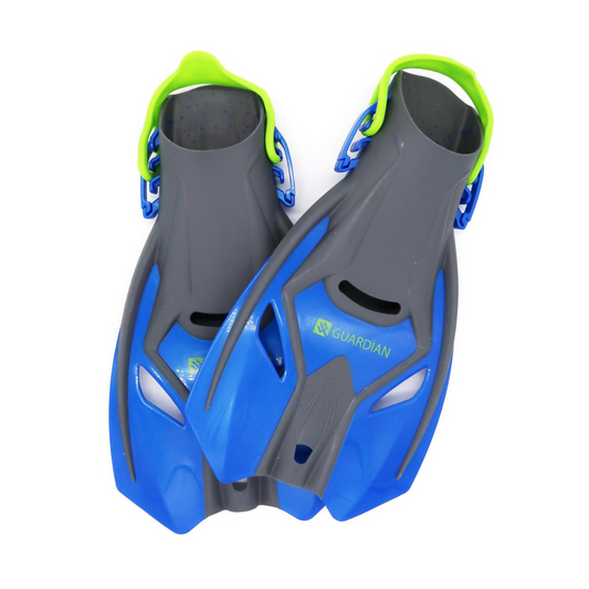 FIN SEPARATES MAKO JR YOUTH FIN BLUE LIME GUARDIAN WATER SPORTS Snorkeling, Scuba Diving, Swimming, Professional Gear, Marine Grade. Ocean, Sea