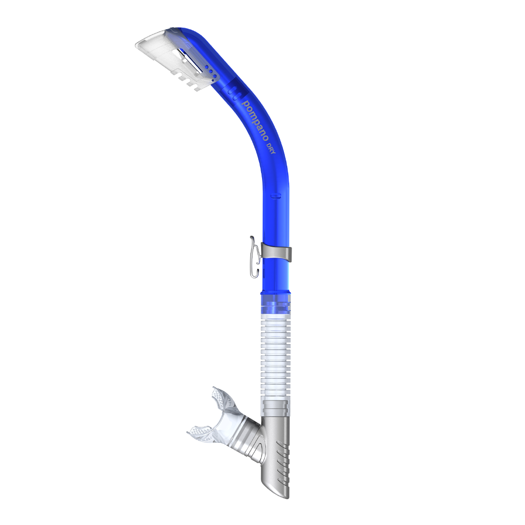 Pompano Dry Blue Snorkel - Guardian Water Sports