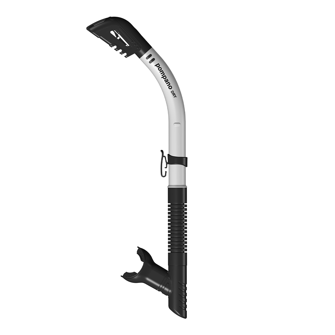 Pompano Dry White Snorkel - Guardian Water Sports